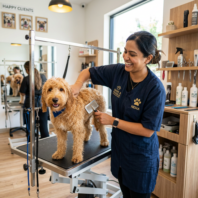 Groomed dog